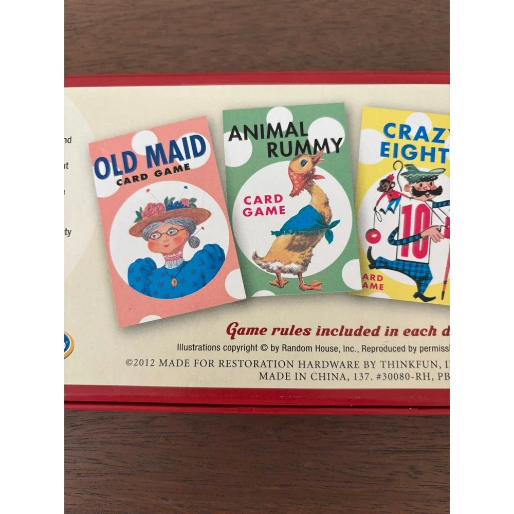 Restoration Hardware Card Games Kids Vintage Style 4 Deck Set